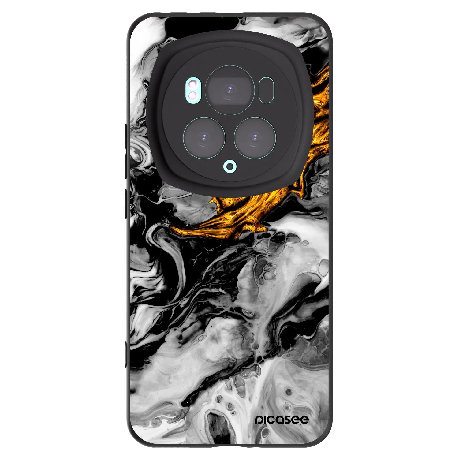 Picasee Honor Magic6 Pro Hülle - Schwarzes Silikon - Black Gold 2