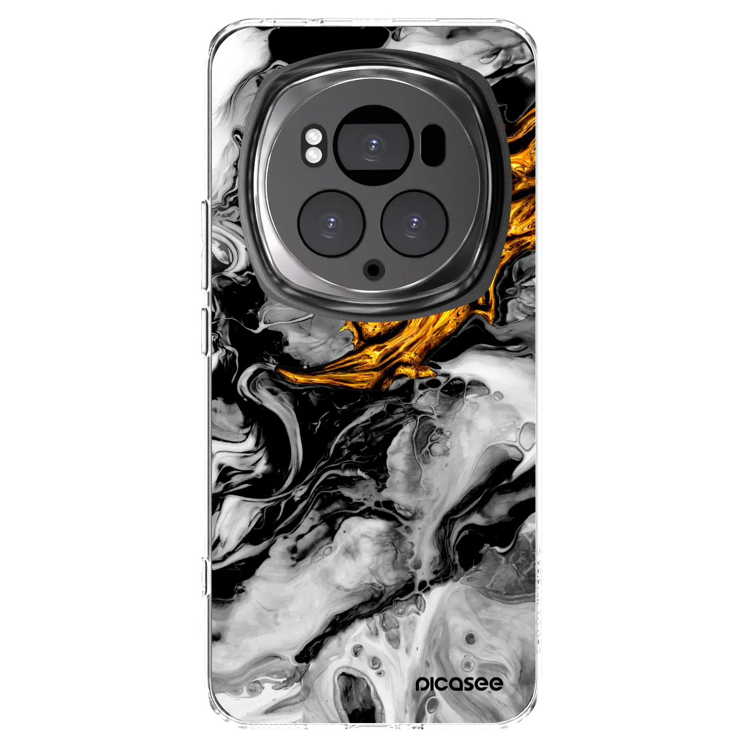 Picasee Honor Magic6 Pro Hülle - Transparentes Silikon - Black Gold 2
