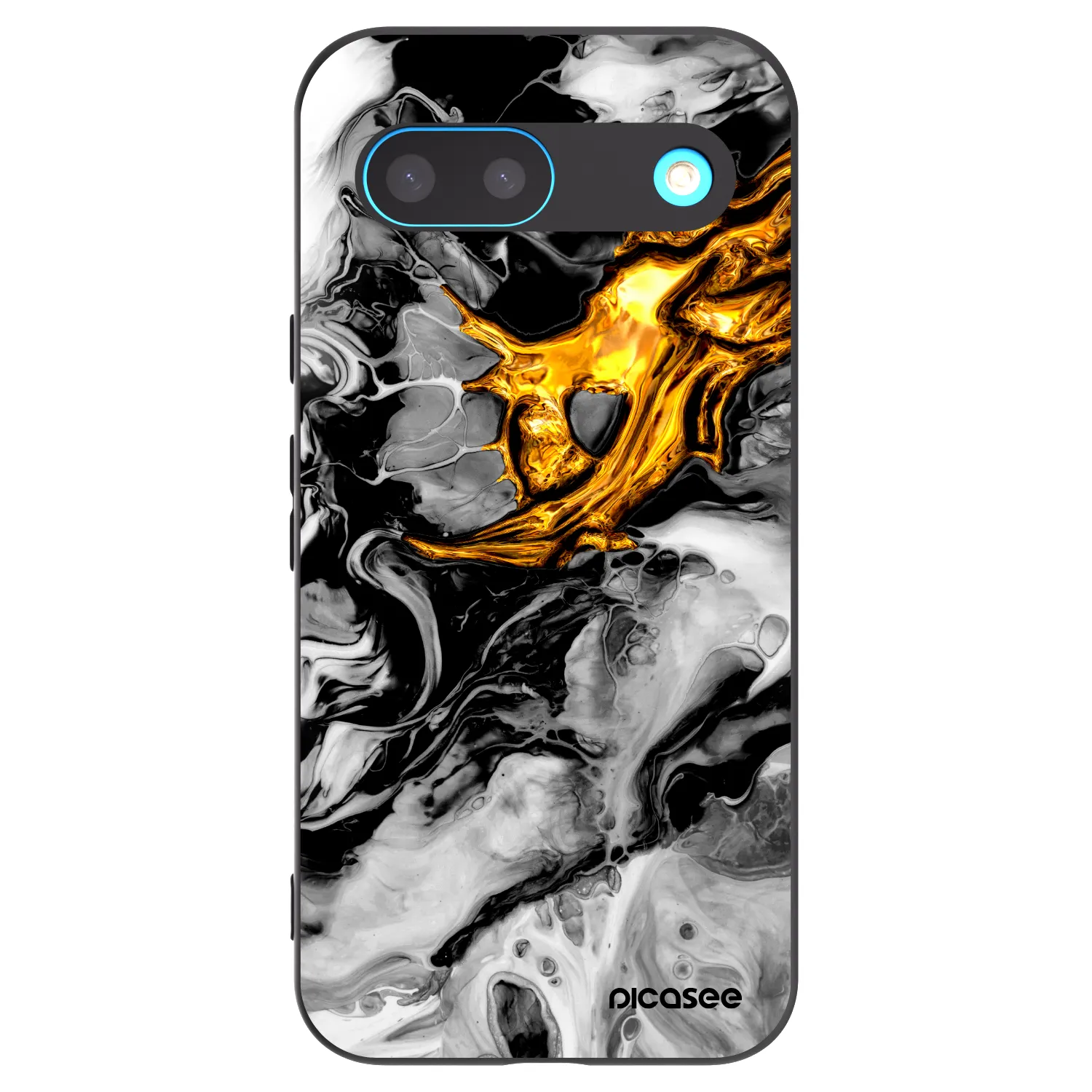 Picasee Google Pixel 8 Hülle - Schwarzes Silikon - Black Gold 2