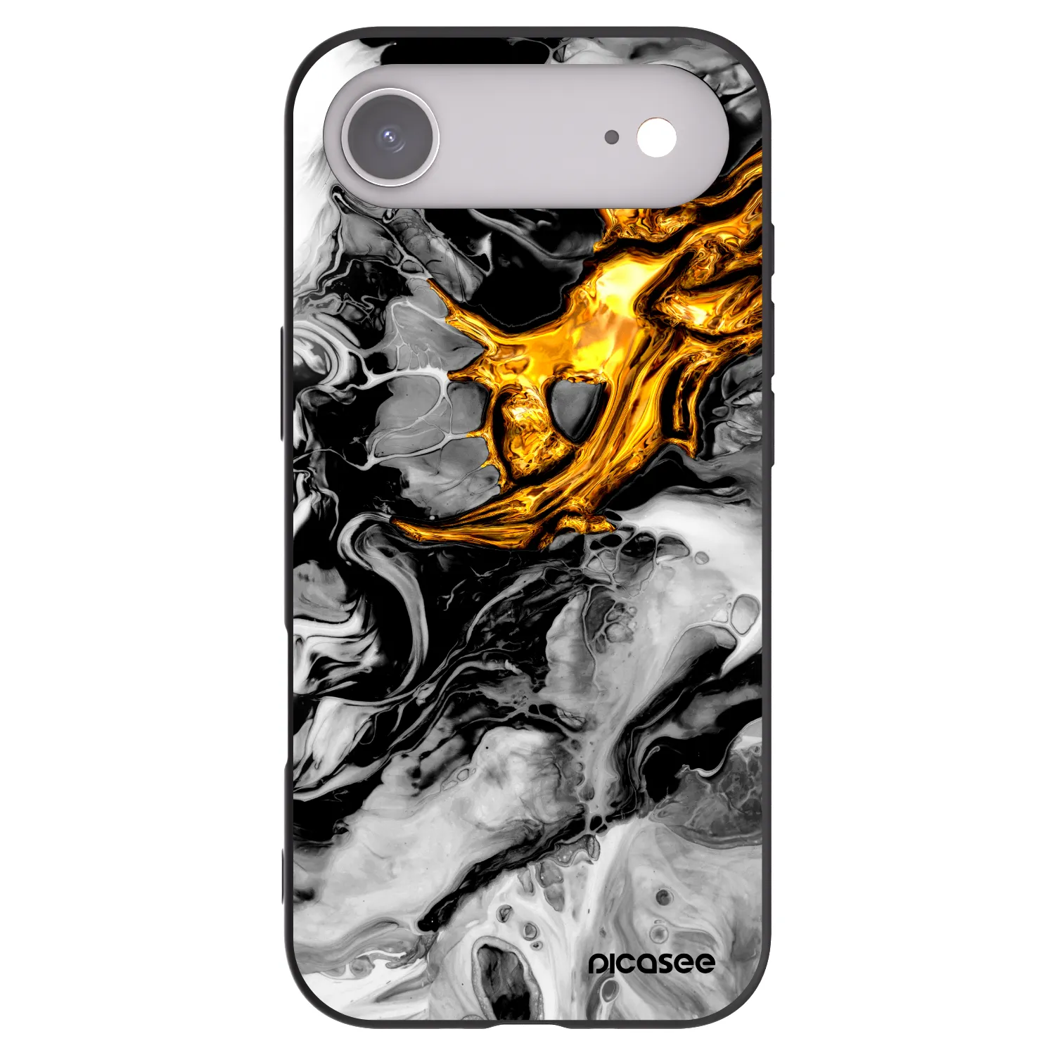 Picasee Apple iPhone Air Hülle - Schwarzes Silikon - Black Gold 2