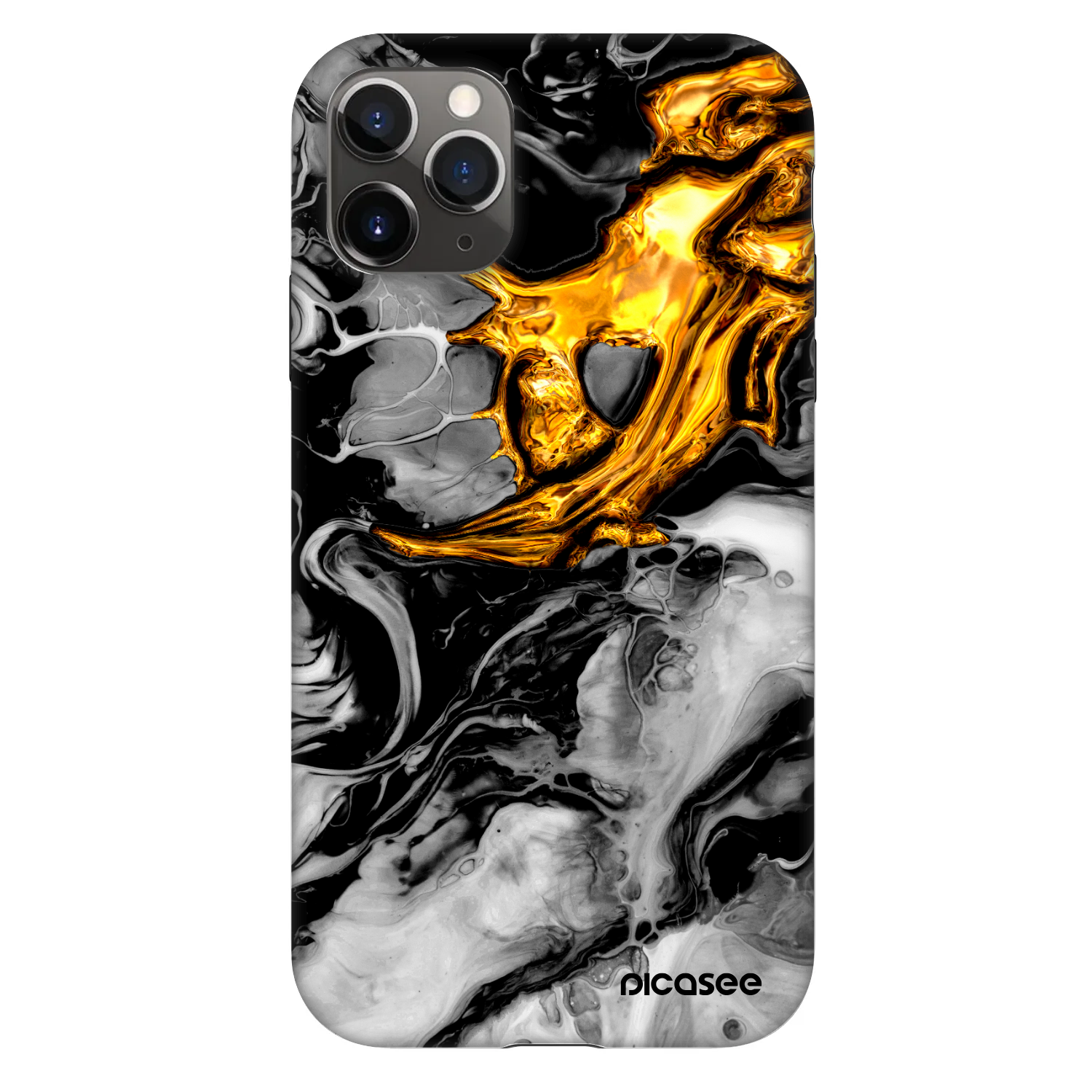 Picasee Fashion Case für Apple iPhone 11 Pro - Black Gold 2
