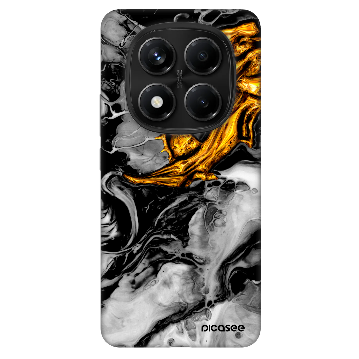 Picasee Fashion Case für Xiaomi Redmi Note 14 Pro 5G - Black Gold 2