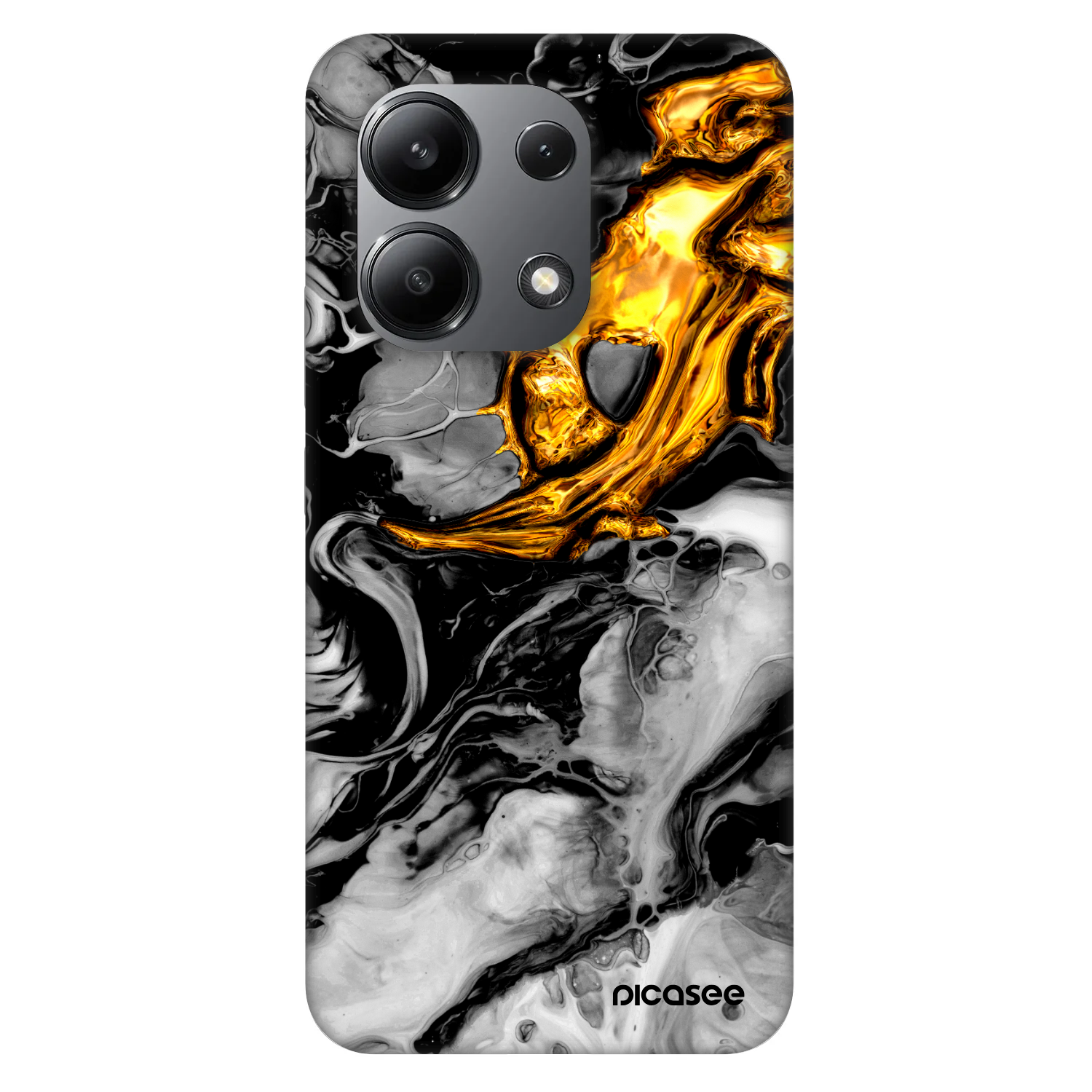 Picasee Fashion Case für Xiaomi Redmi Note 13 4G - Black Gold 2