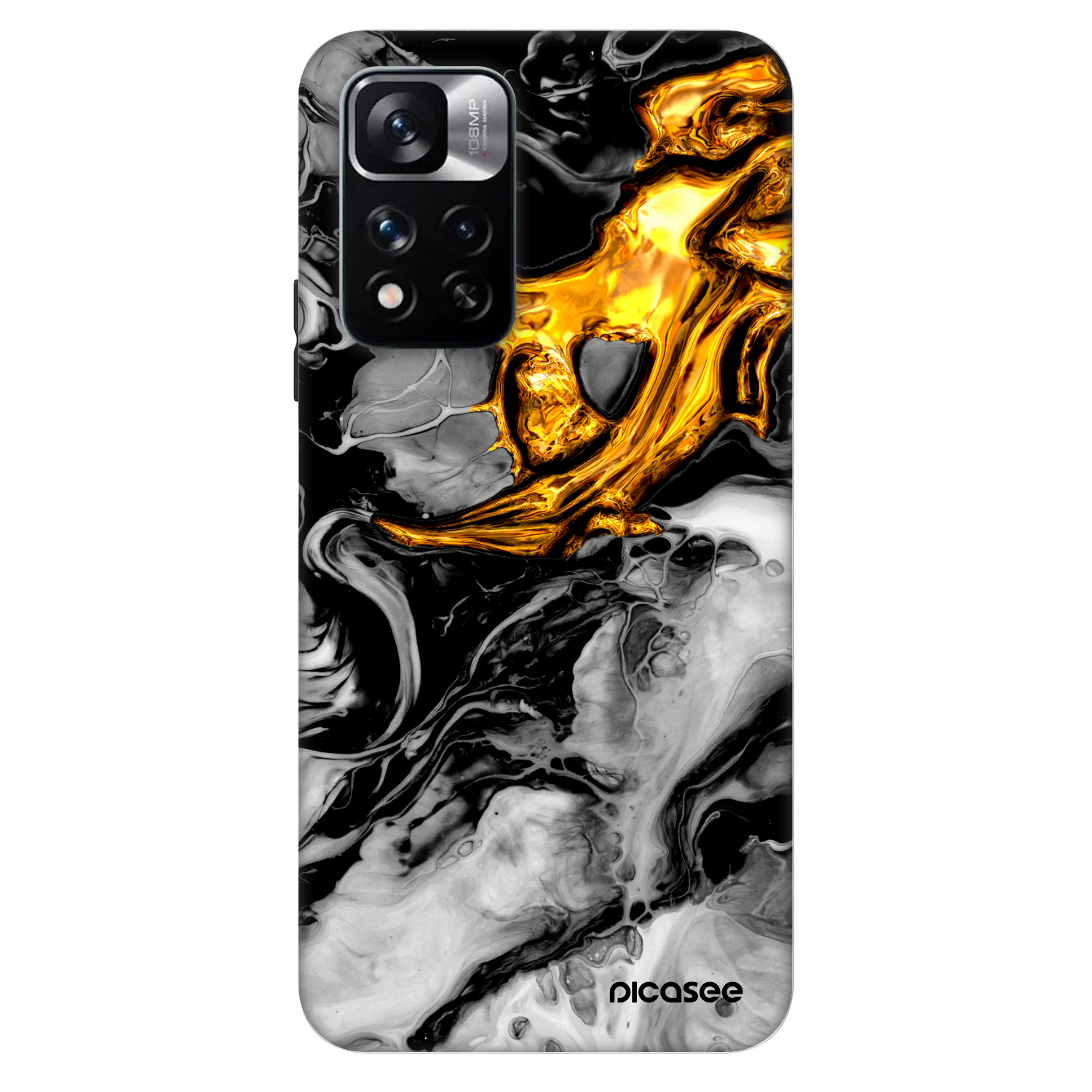 Picasee Fashion Case für Xiaomi Redmi Note 11 Pro - Black Gold 2