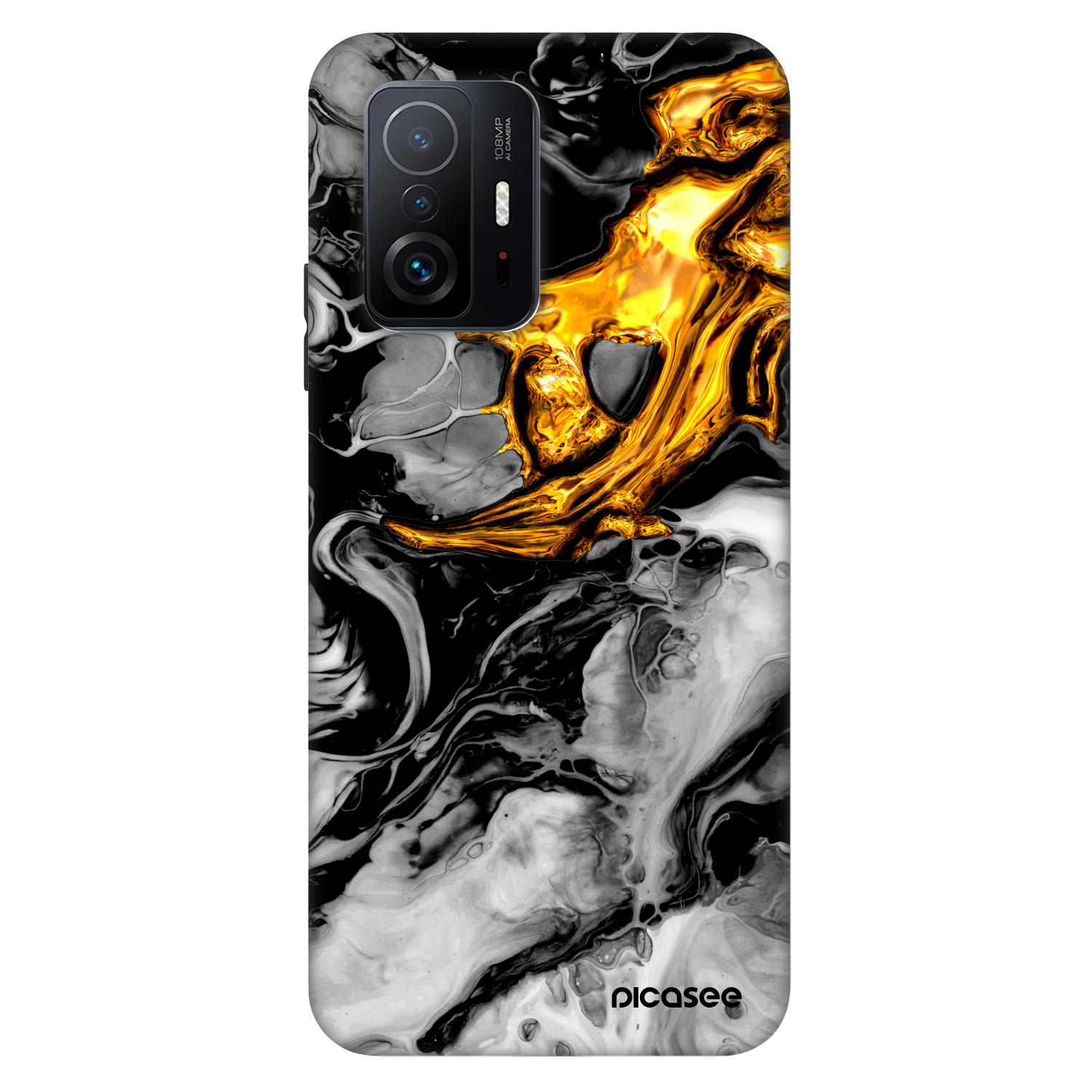 Picasee Fashion Case für Xiaomi 11T Pro - Black Gold 2