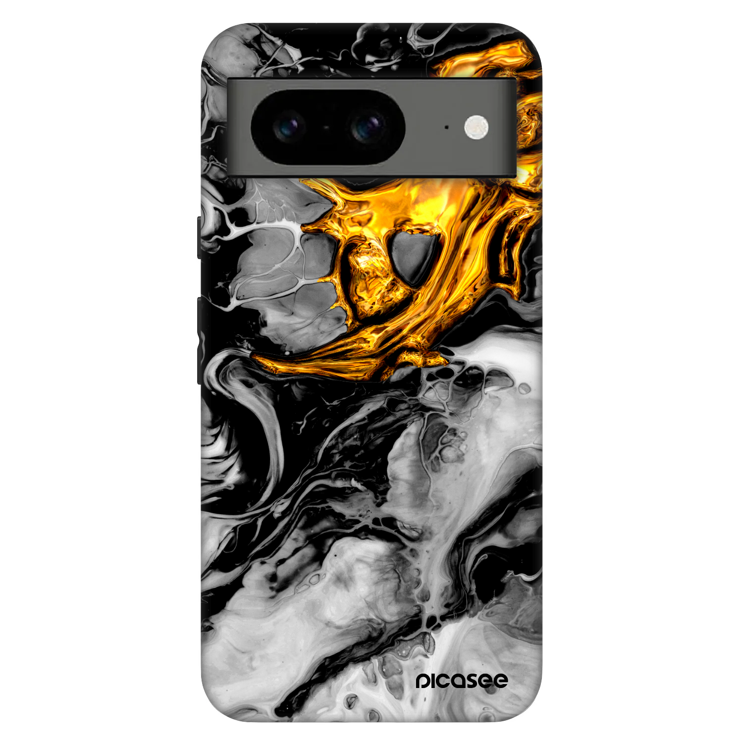 Picasee Fashion Case für Google Pixel 8 Pro - Black Gold 2
