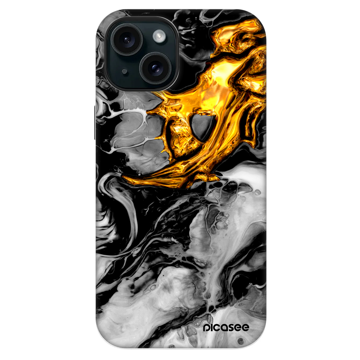 Picasee Fashion Case MagSafe für Apple iPhone 13 - Black Gold 2