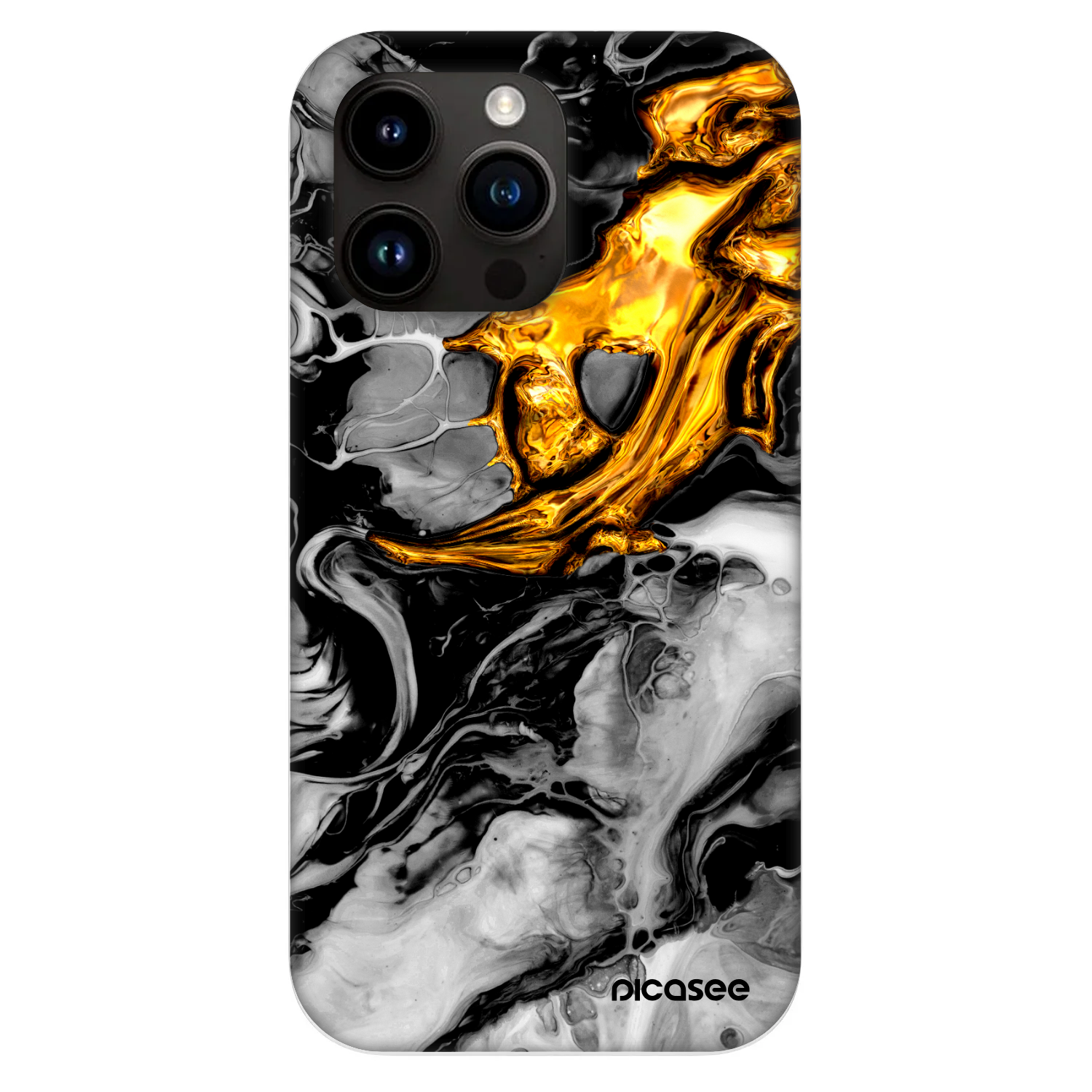Picasee Fashion Case MagSafe für Apple iPhone 13 Pro - Black Gold 2