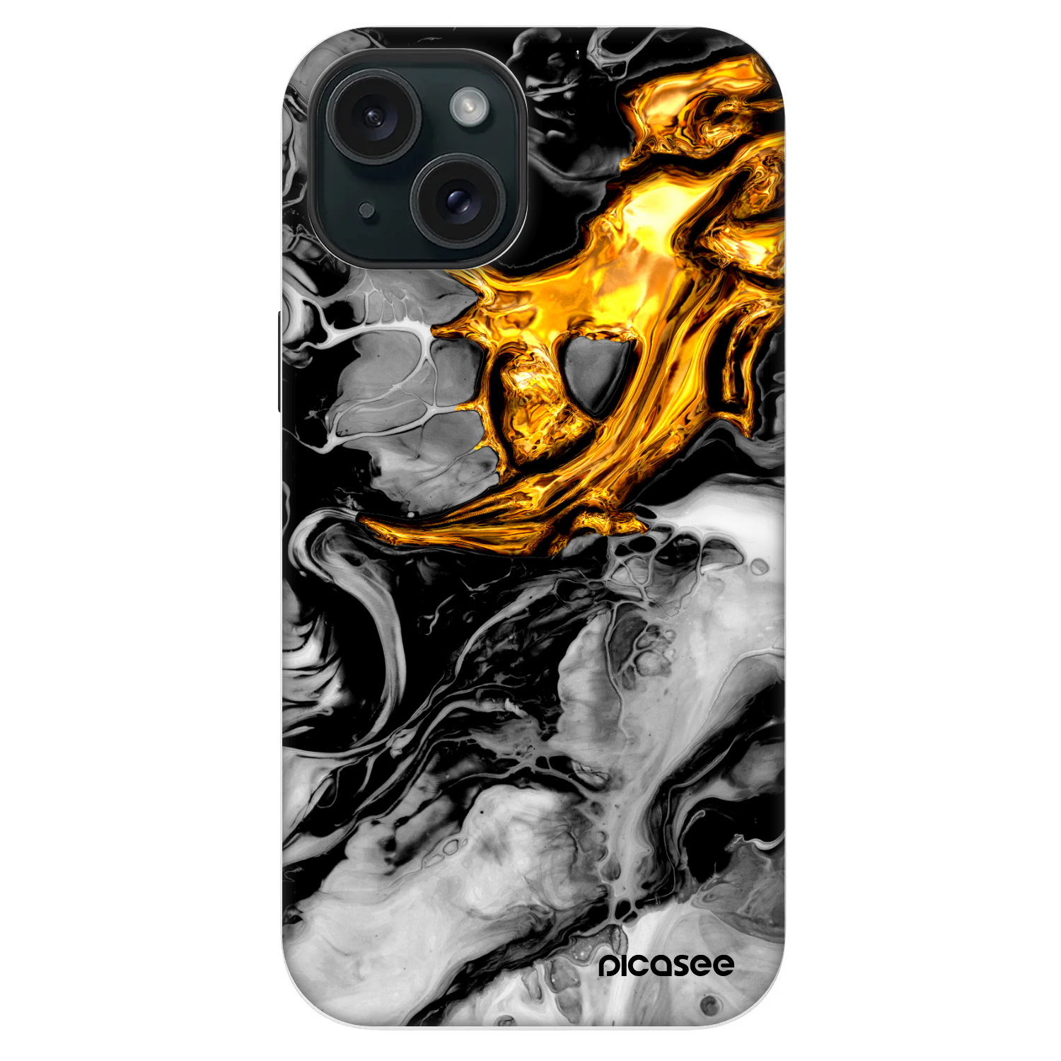 Picasee Fashion Case MagSafe für Apple iPhone 14 - Black Gold 2