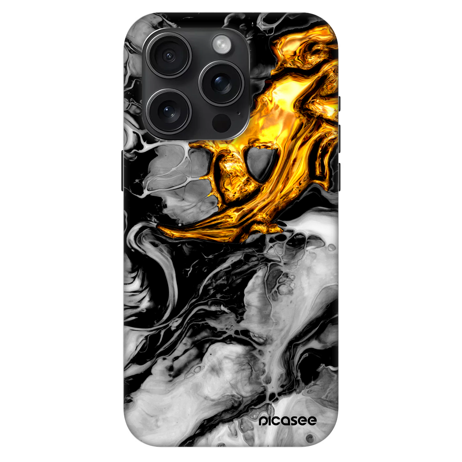 Picasee Fashion Case MagSafe für Apple iPhone 15 Pro - Black Gold 2