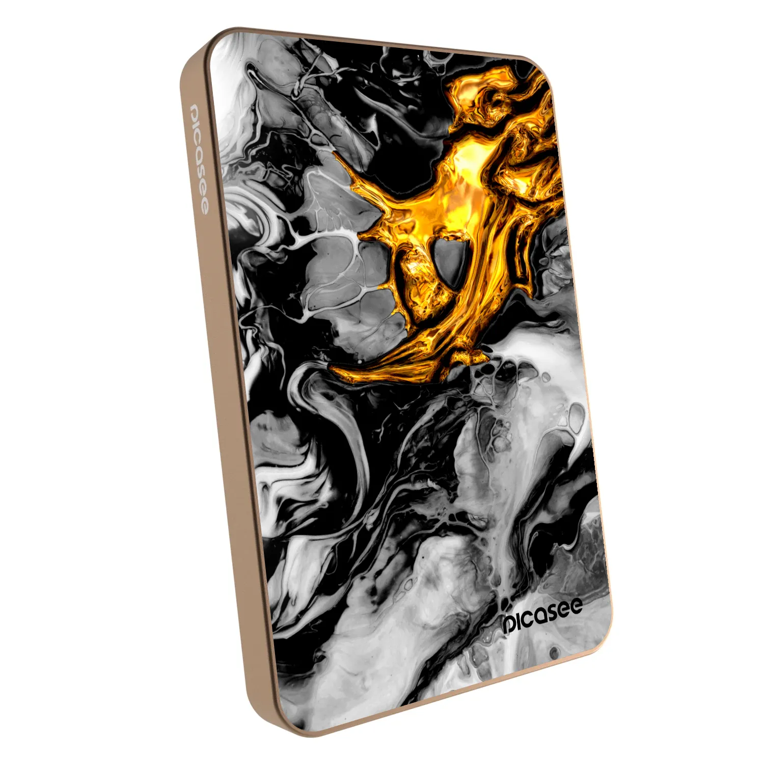 Picasee Powerbank mit MagSafe 5 000 mAh Golden - Black Gold 2