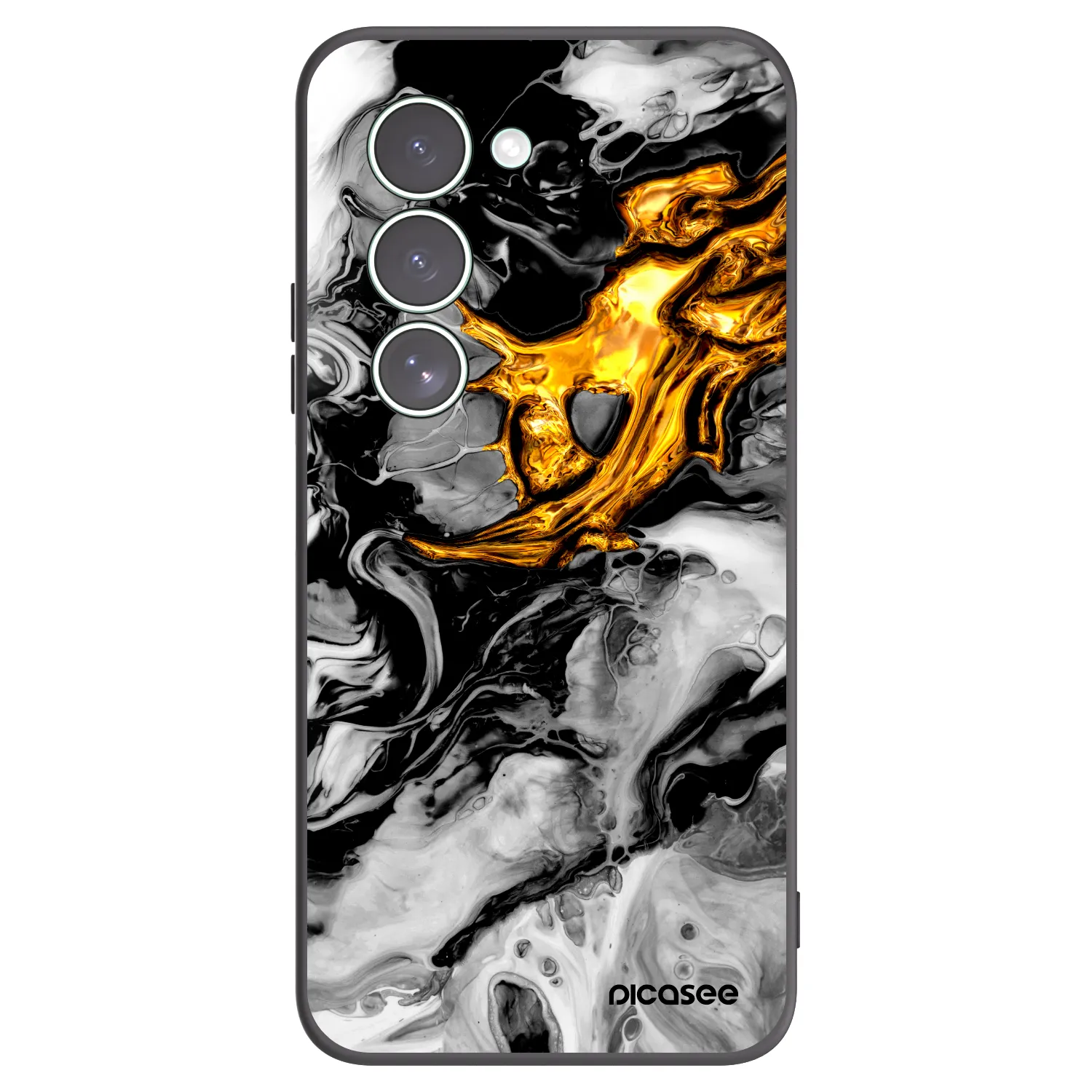 Picasee Xiaomi Redmi 15 5G Hülle - Schwarzes Silikon - Black Gold 2