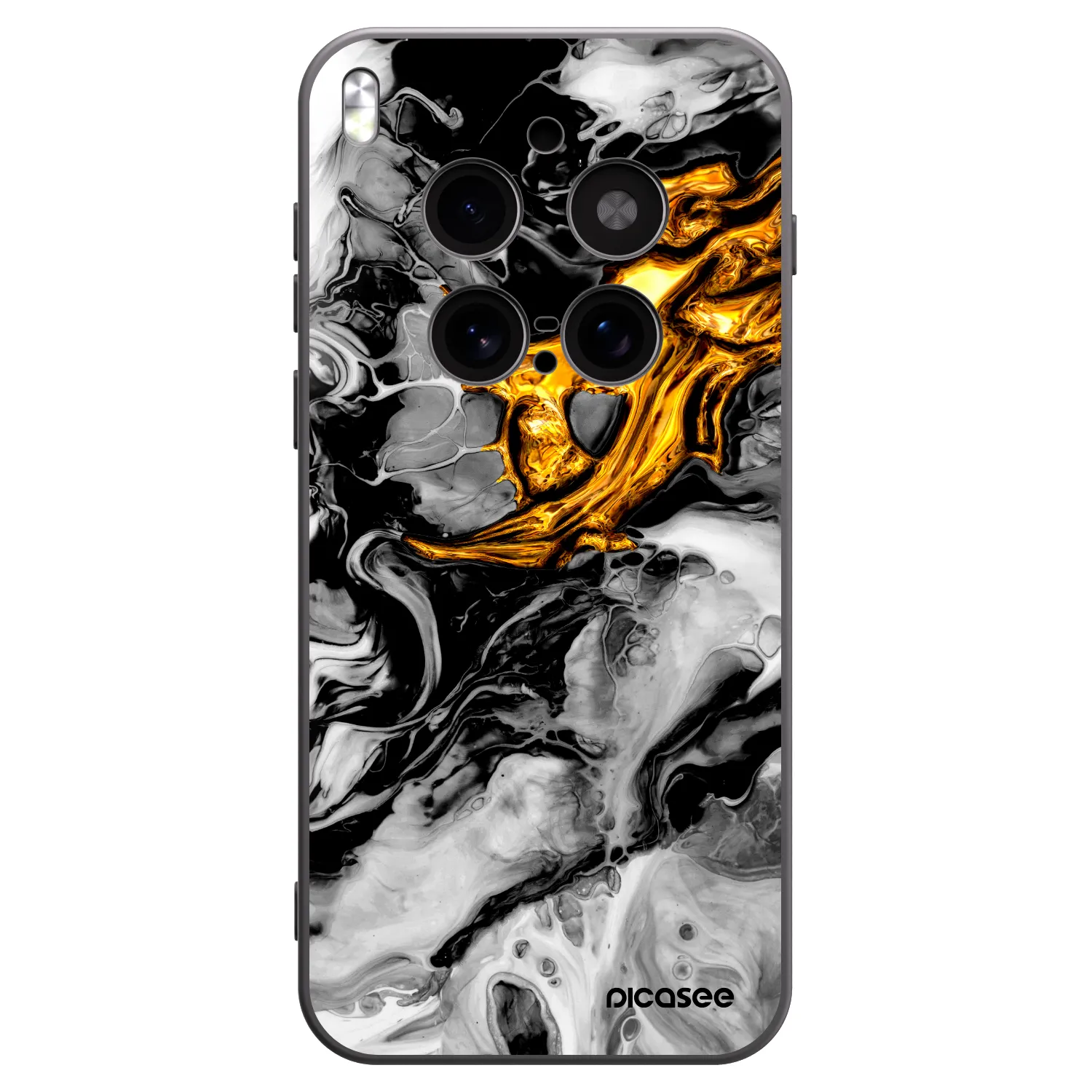 Picasee Vivo X300 Pro Hülle - Schwarzes Silikon - Black Gold 2