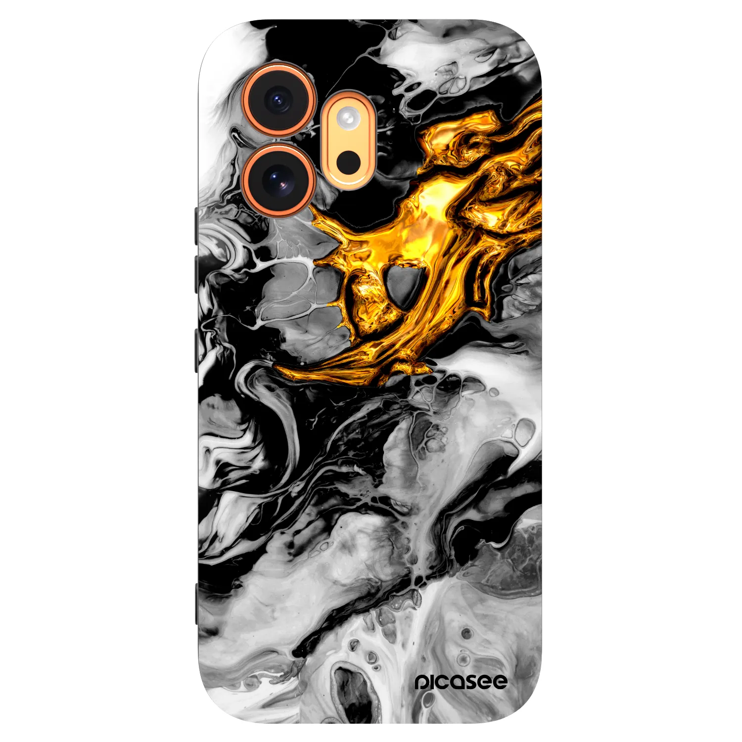 Picasee Honor 600 Hülle - Schwarzes Silikon - Black Gold 2