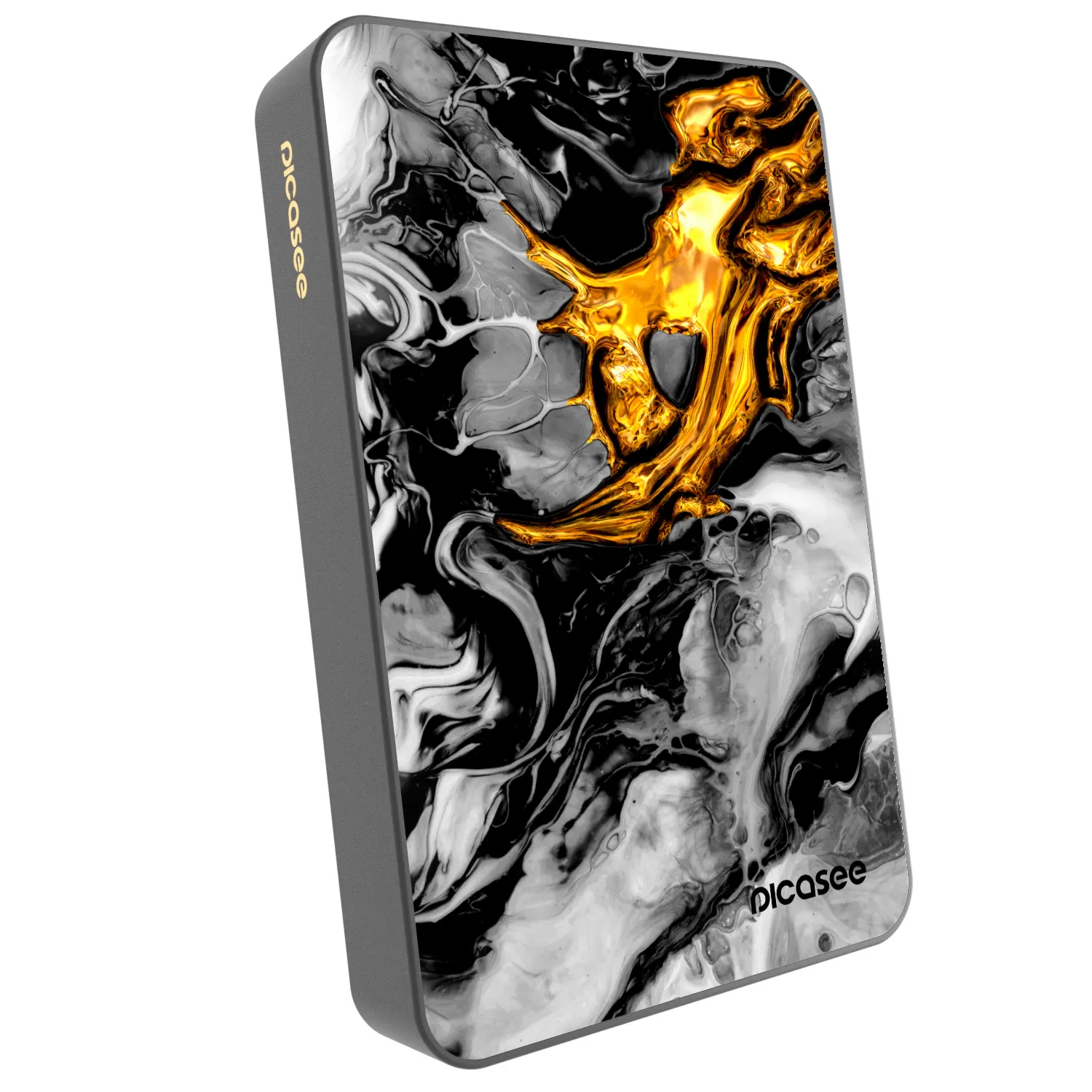 Picasee Powerbank mit MagSafe 10 000 mAh Grau - Black Gold 2