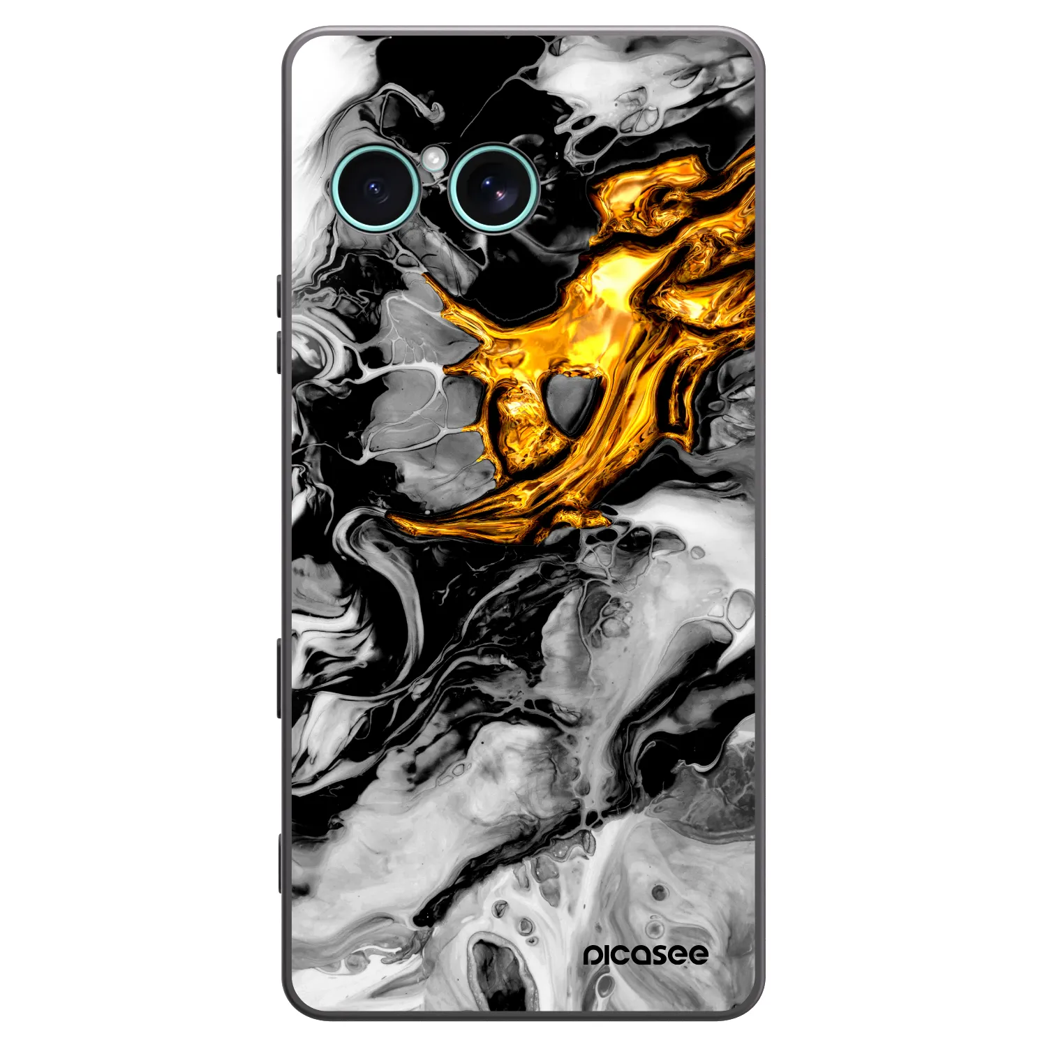 Picasee Sony Xperia 10 VII Hülle - Schwarzes Silikon - Black Gold 2