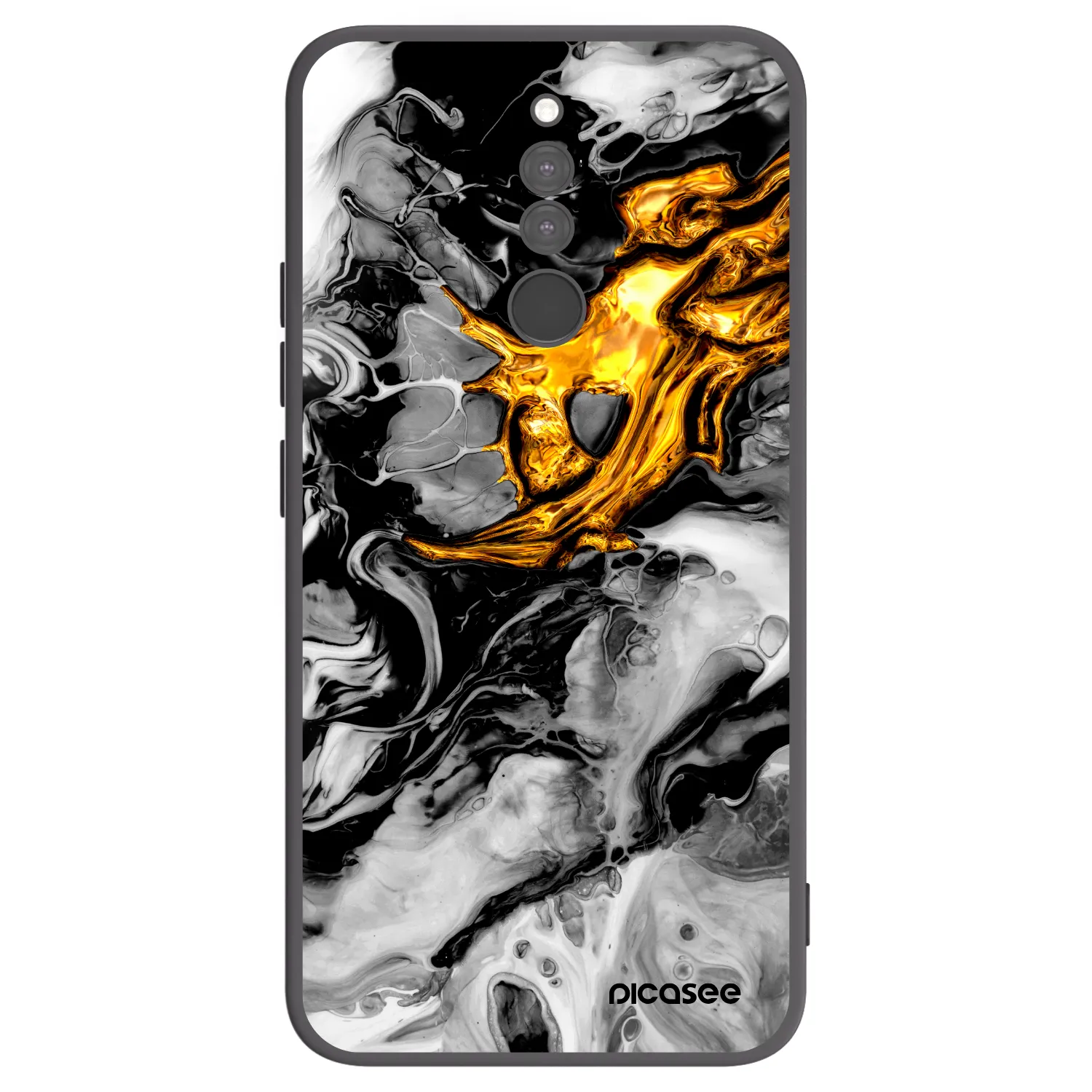 Picasee Xiaomi Redmi 8 Hülle - Schwarzes Silikon - Black Gold 2