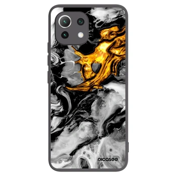 Picasee Xiaomi 11 Lite 5G NE Hülle - Schwarzes Silikon - Black Gold 2