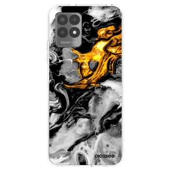 Picasee Realme 8i Hülle - Transparentes Silikon - Black Gold 2