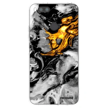 Picasee Xiaomi Redmi A1 Hülle - Transparentes Silikon - Black Gold 2