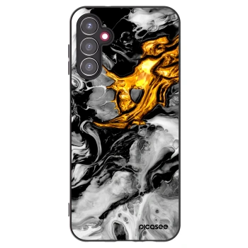 Picasee Samsung Galaxy A14 4G A145R Hülle - Schwarzes Silikon - Black Gold 2