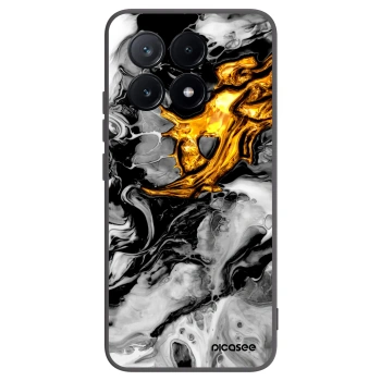 Picasee Xiaomi Poco X6 Pro Hülle - Schwarzes Silikon - Black Gold 2
