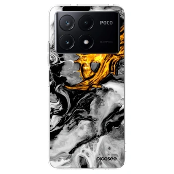 Picasee Xiaomi Poco X6 Pro Hülle - Transparentes Silikon - Black Gold 2