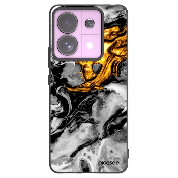 Picasee Xiaomi Redmi Note 13 Pro 5G Hülle - Schwarzes Silikon - Black Gold 2