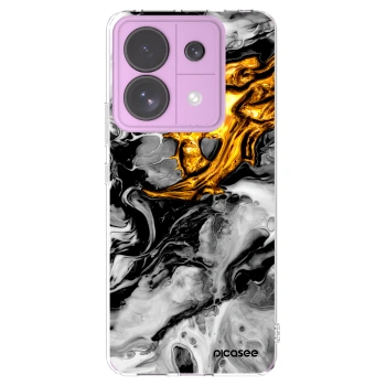 Picasee Xiaomi Redmi Note 13 Pro 5G Hülle - Transparentes Silikon - Black Gold 2
