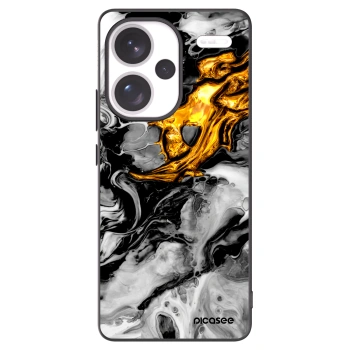 Picasee Xiaomi Redmi Note 13 Pro+ 5G Hülle - Schwarzes Silikon - Black Gold 2
