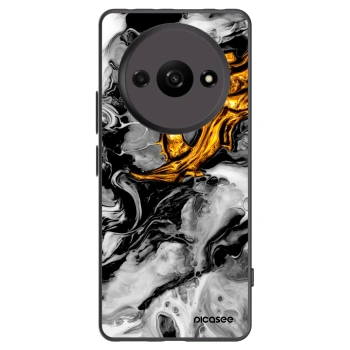 Picasee Xiaomi Redmi A3 Hülle - Schwarzes Silikon - Black Gold 2
