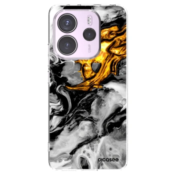 Picasee Xiaomi Redmi Note 14 4G Hülle - Transparentes Silikon - Black Gold 2