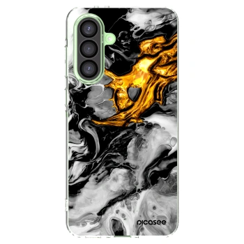 Picasee Samsung Galaxy A26 5G A266B Hülle - Transparentes Silikon - Black Gold 2