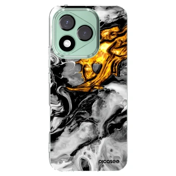 Picasee Honor 400 Lite 5G Hülle - Transparentes Silikon - Black Gold 2
