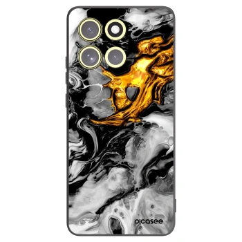 Picasee Motorola Moto G86 5G Hülle - Schwarzes Silikon - Black Gold 2