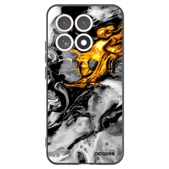 Picasee Xiaomi 15T Hülle - Schwarzes Silikon - Black Gold 2