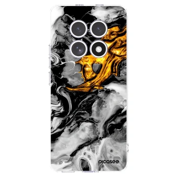 Picasee Xiaomi Redmi Note 15 Hülle - Transparentes Silikon - Black Gold 2