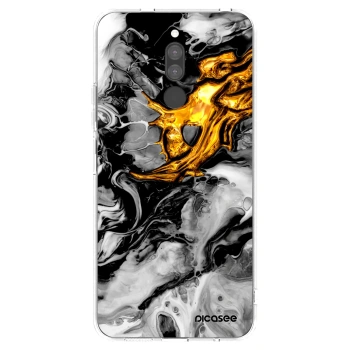 Picasee Xiaomi Redmi 8 Hülle - Transparentes Silikon - Black Gold 2