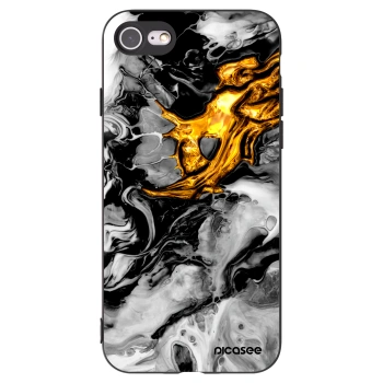 Picasee Apple iPhone SE 2020 Hülle - Schwarzes Silikon - Black Gold 2