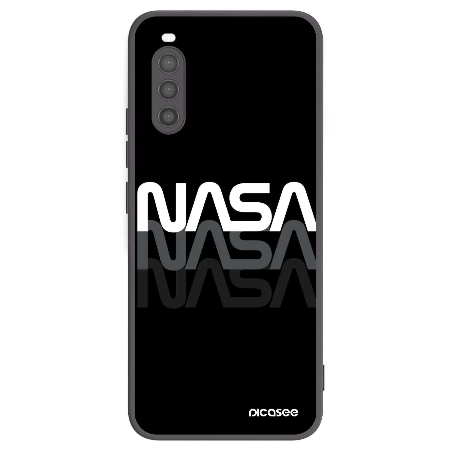 Picasee Sony Xperia 10 II Hülle - Schwarzes Silikon - NASA Triple