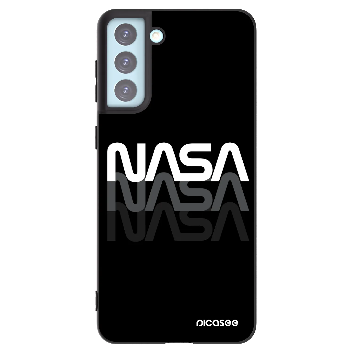 Picasee Samsung Galaxy S21+ 5G G996F Hülle - Schwarzes Silikon - NASA Triple