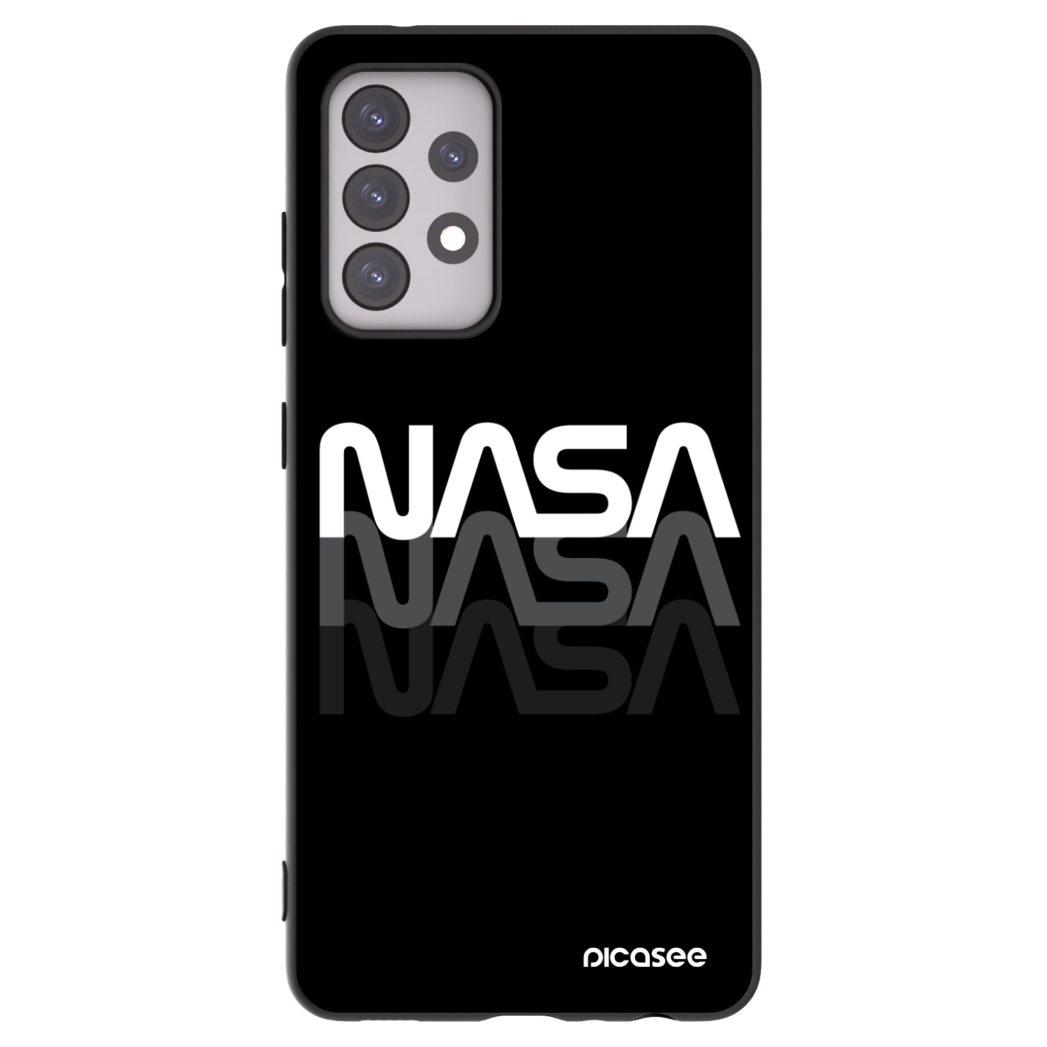 Picasee Samsung Galaxy A52 5G A525F Hülle - Schwarzes Silikon - NASA Triple