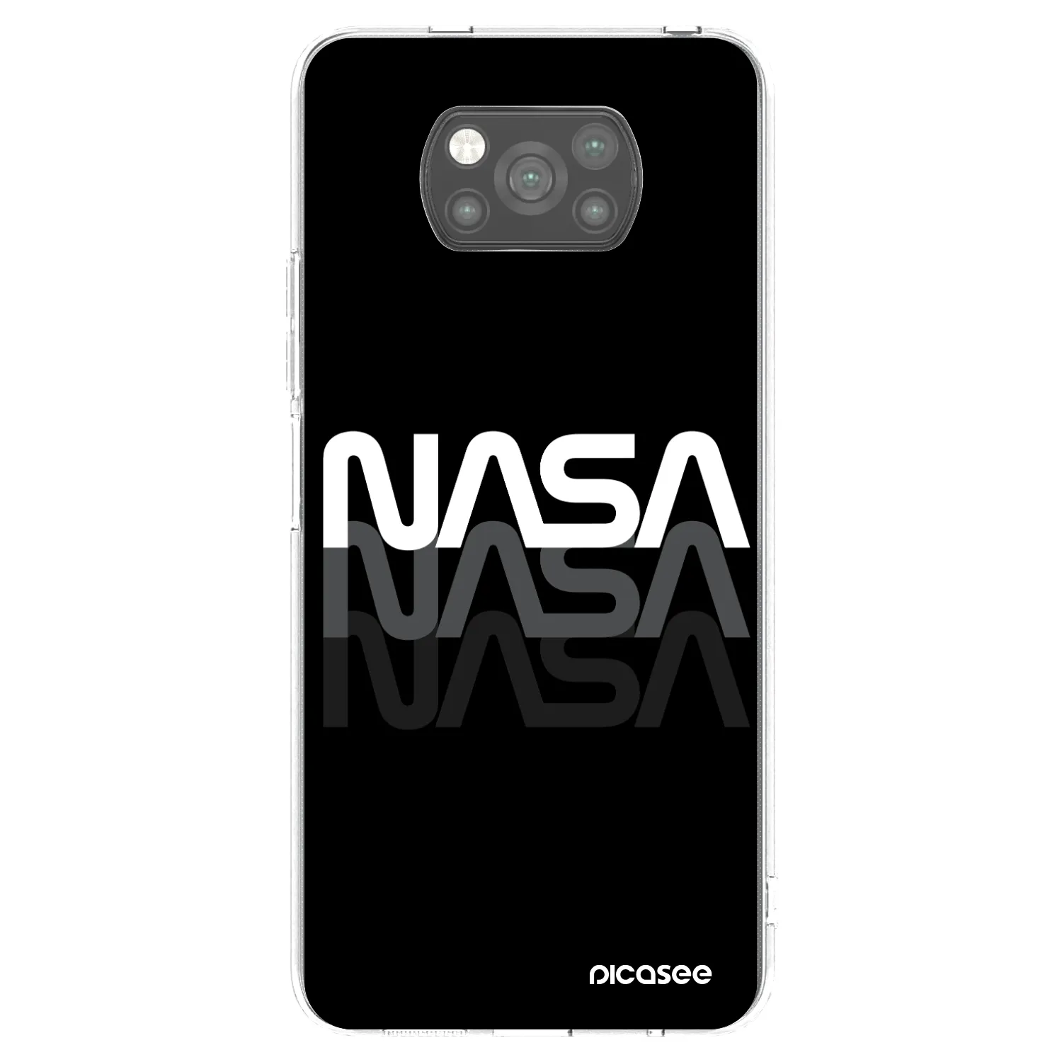 Picasee Xiaomi Poco X3 Pro Hülle - Schwarzes Silikon - NASA Triple