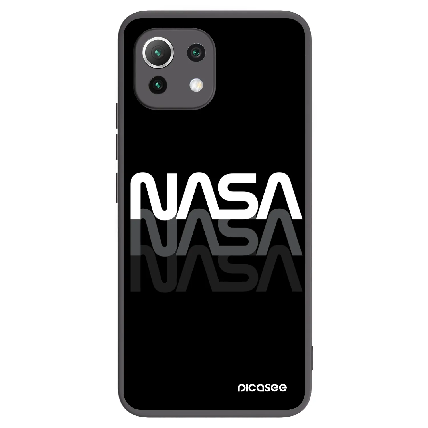 Picasee Xiaomi Mi 11 Lite Hülle - Schwarzes Silikon - NASA Triple