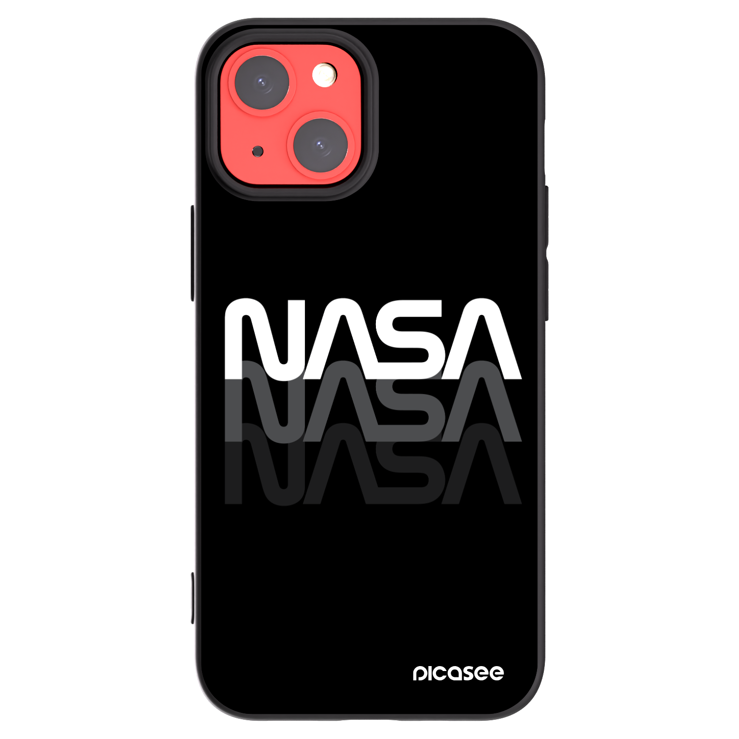 Picasee Apple iPhone 13 mini Hülle - Schwarzes Silikon - NASA Triple