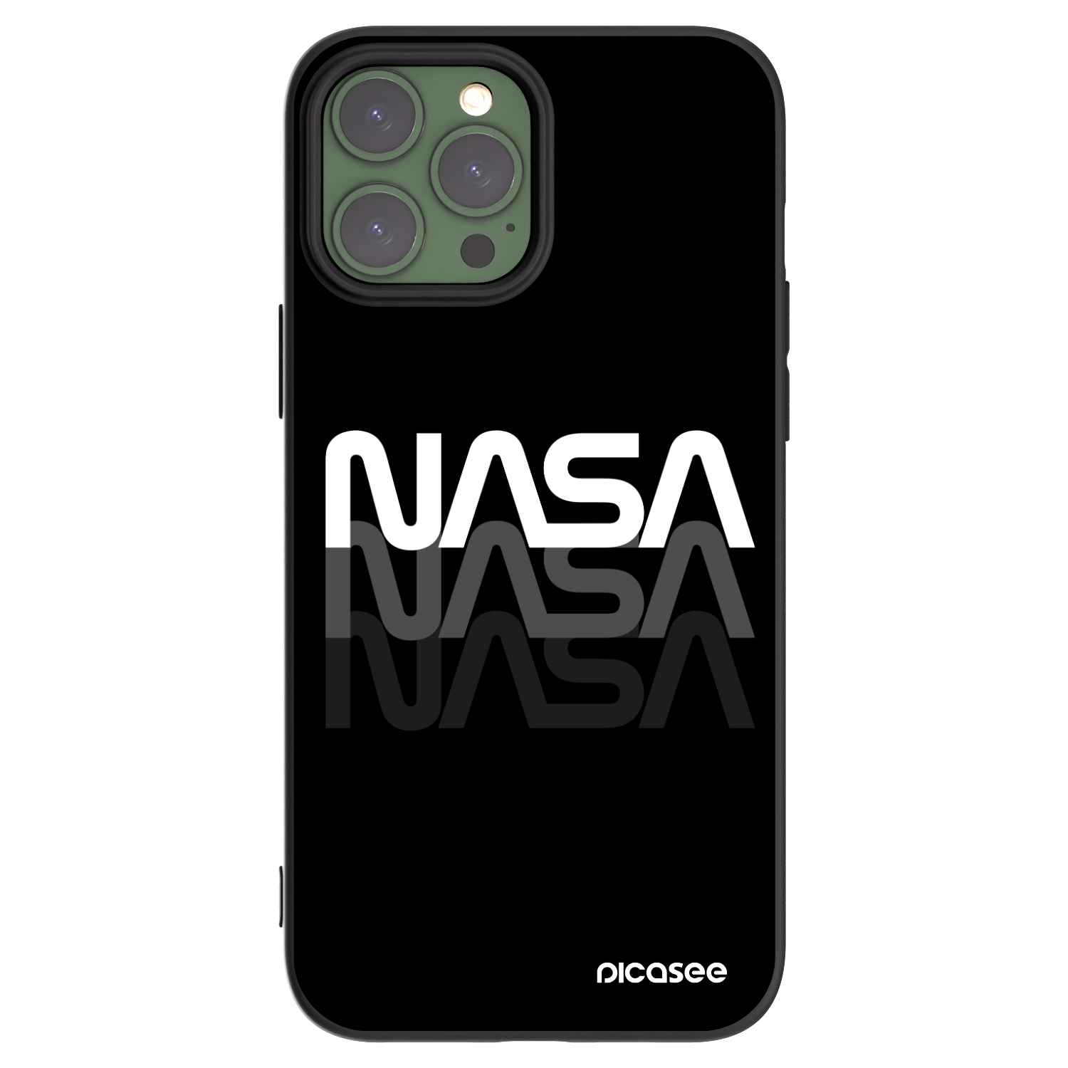 Picasee Apple iPhone 13 Pro Max Hülle - Schwarzes Silikon - NASA Triple