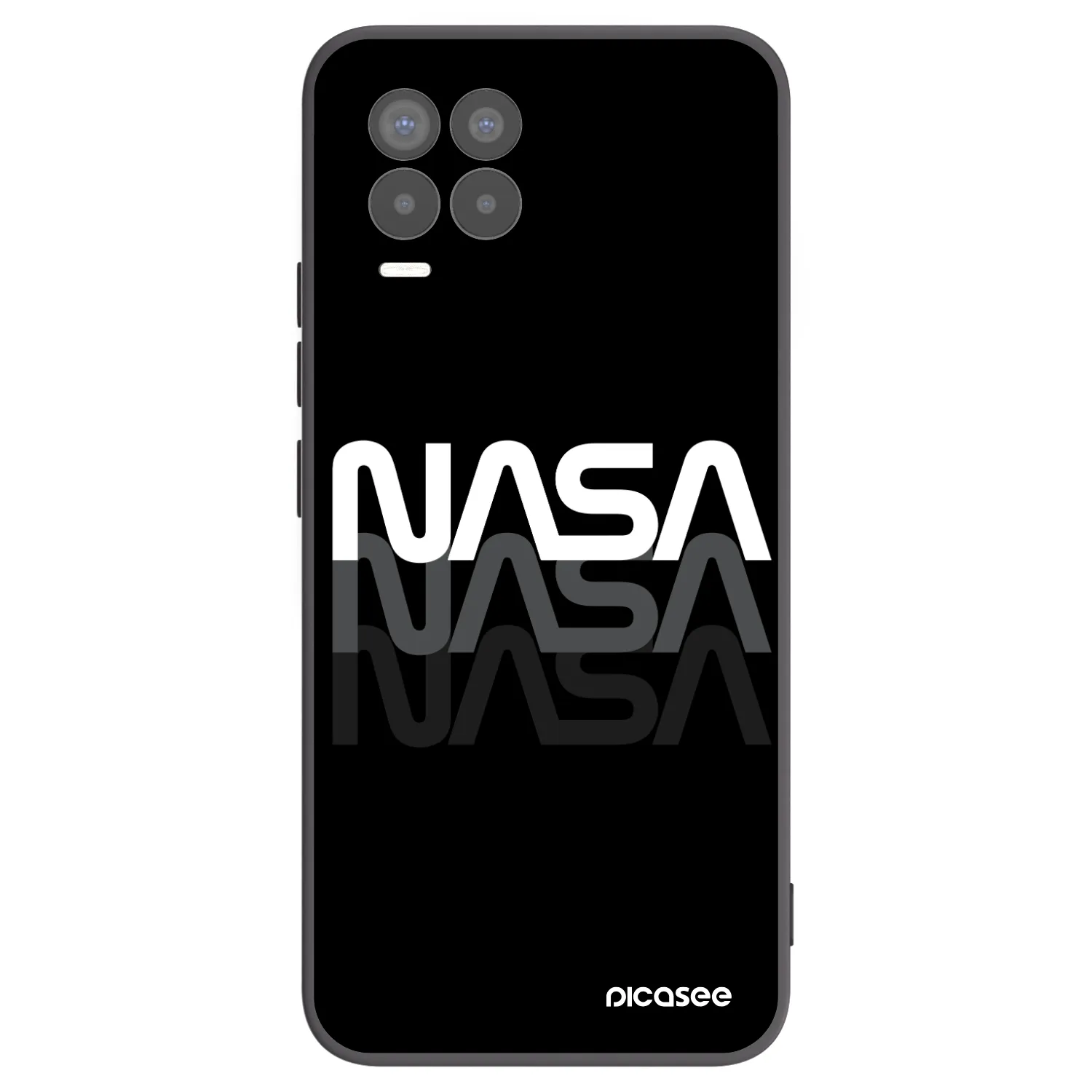 Picasee Realme 8 4G Hülle - Schwarzes Silikon - NASA Triple