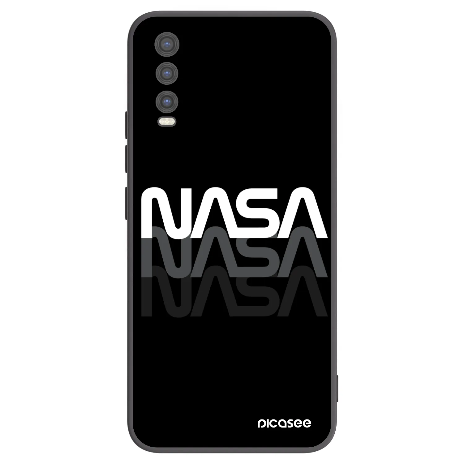Picasee Vivo Y20s Hülle - Schwarzes Silikon - NASA Triple