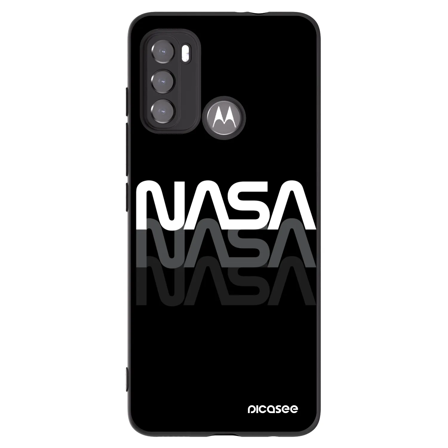Picasee Motorola Moto G60 Hülle - Schwarzes Silikon - NASA Triple
