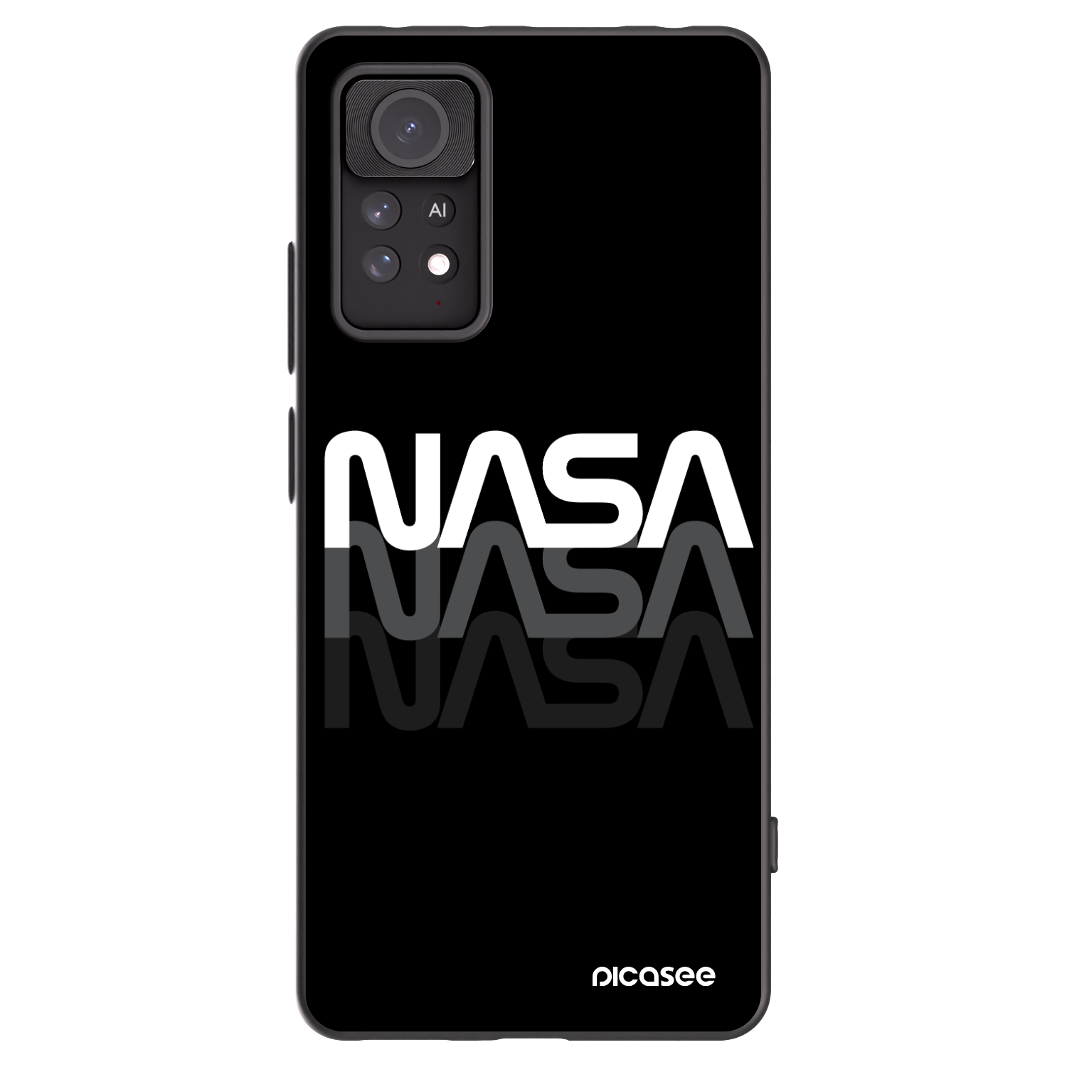 Picasee Xiaomi Redmi Note 11 Pro 5G Hülle - Schwarzes Silikon - NASA Triple